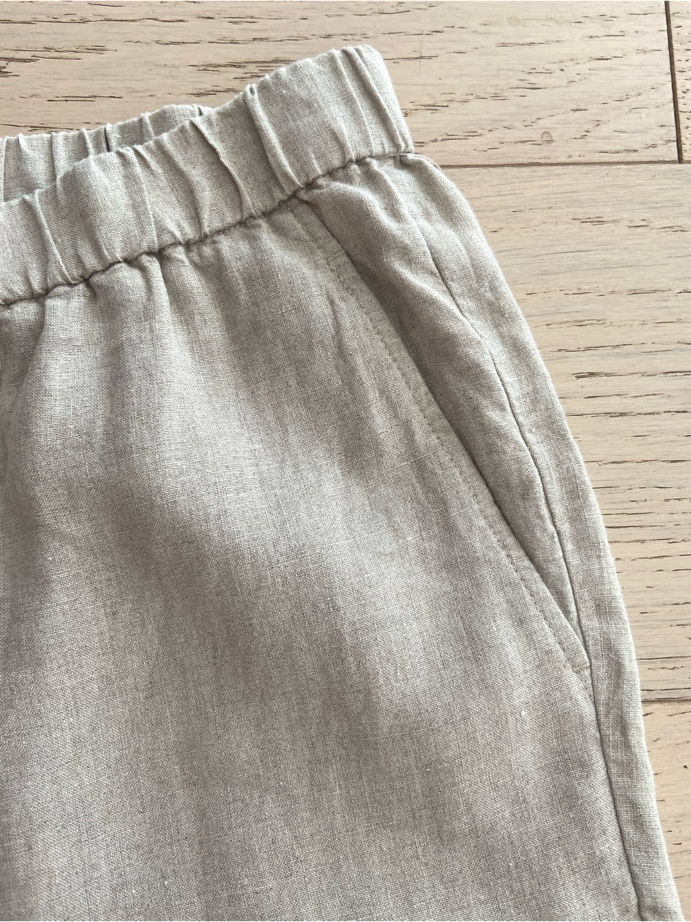 EILEEN FISHER Organic Linen Lantern Pants Petite Medium Natural Pull-On EUC - Picture 6 of 9
